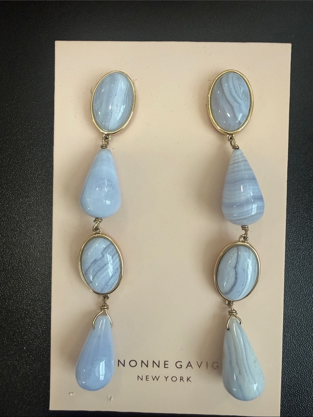 Mignonne Gavigan Soft Blue Agate Drop Earrings